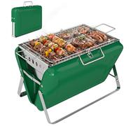 Outsunny Barbecue au Charbon de Bois Pliable, Barbecue Portable avec Poignée et Pieds Repliables, pour Jardin, Terrasse, Camping, Vert Foncé