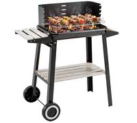 Outsunny Barbecue au charbon de légumes grillades barbecue barbecue pique-nique hauteur réglable avec étagères et roulettes facile à déplacer pour jardin extérieur Camping 83 x 45 x 87 cm