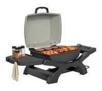 Barbecue électrique de table - Outsunny - 2300W - grilles émaillées étagères latérales crochets - acier - 102x48x38cm - noir