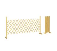Outsunny Barriere Extensible en Bois de Sapin 180 cm, Base stable, Clôture de Jardin en bois pour Intérieur Extérieur Balcon Jardin, Naturel