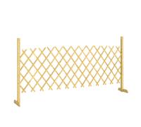 Outsunny Barriere Extensible en Bois de Sapin 180 cm, Base stable, pour Intérieur Extérieur Balcon Jardin, 180x30x90cm, Naturel