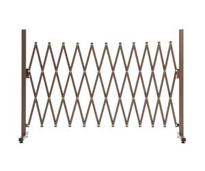 Outsunny Barrière Extensible rétractable barrière de sécurité 300L x 31l x 104H cm alu métal Chocolat