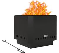 Outsunny Bol de feu Foyer sans fumée avec tisonnier en métal