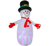 Outsunny Bonhomme de neige gonflable de Noël, 240 cm, décoration gonflables de Noël avec lumières LED, 177x78x240cm, multicolore