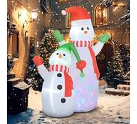 Outsunny Bonhomme de Neige Gonflable de Noël de 240 cm avec Lumières LED | Matériel Fixation, Souffleur, Décoration de Noël Intérieur Extérieur, Résistant Intempéries IP44