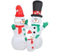 Outsunny Bonhomme de neige gonflable, déco de Noël 1,8 m avec éclairage LED pour intérieur et extérieur