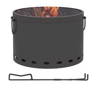 Foyer Outsunny Ø38cm sans fumée Coupe à feu en bois avec tisonnier pare-étincelles