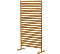 Outsunny Brise-vue Bois à Lamelles Claustra Paravent Extérieur Autoportant pour Jardin Terrasse 80x40x170cm Marron