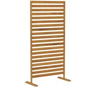 Outsunny Brise-Vue Bois à Lamelles Extérieur Autoportant 170cm Marron
