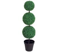Outsunny Buis Artificiel topiaire Artificielle en Forme de Boules dim. Ø 30 x 112H cm Vert