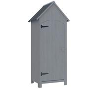 Outsunny Cabane de jardin Abri de jardin en bois Armoire à outils Cabane en bois Toit bitumé Gris 77,5 x 54,2 x 179,5 cm Aosom France