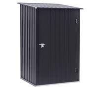 Outsunny Cabane de jardin en Acier Abri pour jardin Abri de jardin metal Ondulé Anthracite avec Porte Verrouillable 1x1,03x1,6m Aosom France