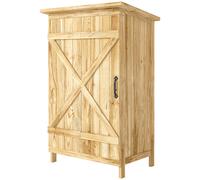 Outsunny Cabane de Jardin en Bois 63,5x40x90 cm Armoire pour Rangement d'Outils avec 2 Étagères et Porte Naturelle