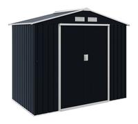 Outsunny Cabane de jardin Métal en Tôle d'Acier avec Porte Verrouillable, Gris, 213x130x185 cm - Idéal pour Outils Aosom France