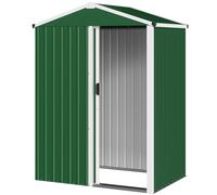 Outsunny Cabanon de jardin en acier 1,1 m² avec porte coulissante verrouillable, 136x87x179 cm, Vert