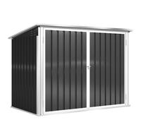 Outsunny Cache Poubelle Double Abri de Jardin 2 Poubelles de 240L Couvercle Lié par Chaînes Vérins à Gaz 179,5x108x129,5cm Gris
