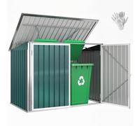 Outsunny Cache Poubelle Extérieur Double Abri Jardin 2 Poubelles 240L Vert