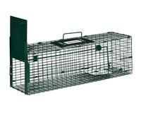 Outsunny Cage rat Piège de capture piège vivant 1 entrée pour les rats, putois, belettes, loirons et lièvres 60 x 18 x 20 cm vert foncé Aosom France
