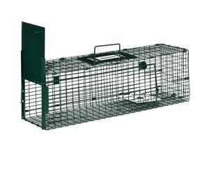 Outsunny Cage rat Piège de capture piège vivant 1 entrée pour les rats, putois, belettes, loirons et lièvres 60 x 18 x 20 cm vert foncé Aosom France