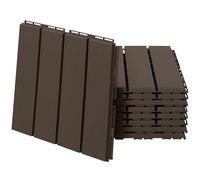 Caillebotis - Outsunny - dalles terrasse lot de 9 emboîtables imitation bois chocolat - plastique - 30x30cm - chocolat