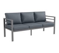 Outsunny Canapé de jardin 3 places avec coussins d'assise et dossier - canapé extérieur en aluminium 185L x 66l x 64H cm