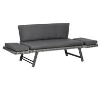 Outsunny Canapé de jardin en poly rotin 2 places Loungesofa Gartenliege pliable Grau