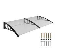 Outsunny Canopy moderne en polycarbonate et aluminium pour balcons, fenêtres et portes, Canopy d'extérieur avec support PP, 200x96x27 cm, noir et transparent