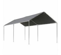 Outsunny Carport auvent pour voiture 6 x 3 m acier galvanisé robuste toit PE haute densité gris