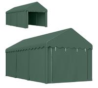 Outsunny Carport portable 3x6 m, abri pour véhicules avec 2 entrées, toit en polyester, pour voitures, bateaux, outils de jardin, vert foncé