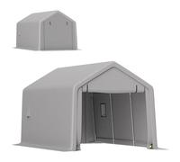 Carport - abri voiture extérieur - Outsunny - 3 x 5,2 m - avec porte enroulable amovible - pour voiture, camion, bateau - gris