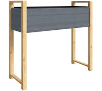 Outsunny Carré Potager avec pieds Lit de Jardin Surélevé 4 trous de drainage et Tissu non tissé, 98 x 37 x 90 cm, gris