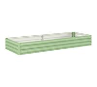 Outsunny Carré Potager de Jardin Rectangulaire Jardinière Extérieure 241 x 90,5 x 30 cm Tôle d'Acier Ondulée Vert Clair