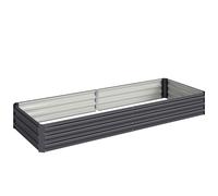 Outsunny Carré potager de jardin rectangulaire jardinière extérieure 241 x 90 x 30 cm tôle d'acier ondulée gris