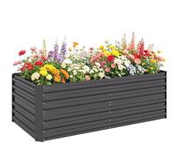Outsunny Carré potager rectangulaire - tubes renforcés acier galvanisé 180 x 90 x 59 cm - gris foncé