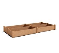Outsunny Carré Potager en Bois Lit de Jardin Surélevé 4 Zones de Culture Fond Ouvert Montage sans Outil 234x109x25cm Marron Clair