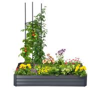 Outsunny Carré potager jardinière rectangulaire en métal avec tuteurs pour tomates et plantes grimpantes 180 x 90 x 29,5 cm Aosom France