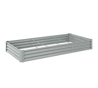 Outsunny Carré potager rectangulaire, lit de jardin surélevé en acier galvanisé, fond ouvert, 240 x 120 x 30 cm, gris argenté