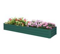 Outsunny Carré potager rectangulaire, lit de jardin surélevé en acier galvanisé, fond ouvert, 240 x 60 x 30 cm, vert