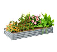 Carré potager rectangulaire dim. 240 x 120 x 30 cm acier galvanisé ondulé argenté