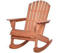 Outsunny Chaise de Jardin Adirondack Chaise Berçante Rocking Chair Mobilier de Jardin Chaise de Balcon Naturel 77 x 94 x 97 cm