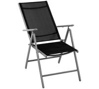 Outsunny Chaise de Jardin Pliante en Aluminium et Textilène Dossier Réglable à 7 Niveaux, Noir 65x55x85-105cm