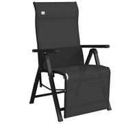 Outsunny Chaise longue pliable, transat bain de soleil inclinable avec dossier réglable sur 9 positions, coussin lombaire, noir