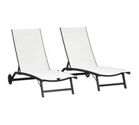 Outsunny - Chaise longue - Tissu - 66x165x102cm - crème