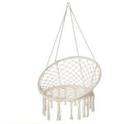 Outsunny – Hamac chaise suspendue macramé portable – Coton/Polyester 80x80x42 cm – Beige