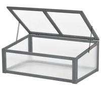 Outsunny Châssis de culture en bois, mini-serre 100 x 65 x 40 cm, gris