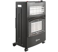 Outsunny Chauffage d'Appoint Gaz et Électrique 4200W/1200W Infrarouge Pliable 3 Niveaux 2 Freins Sécurité ODS 45x42x75cm Noir