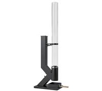 Outsunny Chauffage de Terrasse à Pellets 13000 W, Réservoir de 2,4 kg, Tube en Verre 107,5 cm, Cendrier, 40x25x141cm, Noir