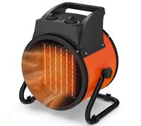 Outsunny Chauffage Électrique Céramique PTC 5000W Thermostat Réglable 3 Modes Angle Réglable Portable pour 48 ㎡ Orange