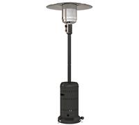 Outsunny chauffage exterieur terrasse, parasol chauffant gaz portable 11 KW niveaux de chauffe réglable 82x82x223cm noir