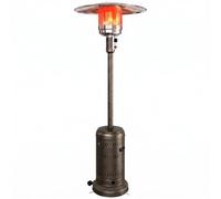 Outsunny Chauffage Extérieur Terrasse Portable 13 kW Marron Foncé | Parasol Chauffant Gaz, Niveaux de Chauffe Réglables avec Protection Anti-Basculement et Roulettes pour Jardin